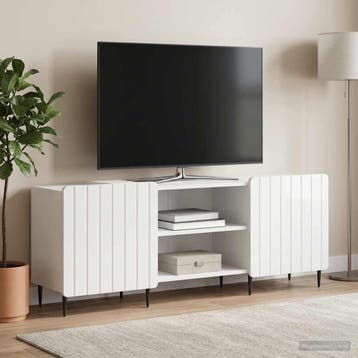 vidaXL TV Kast Hoogglans Wit 150 x 31 x 52 cm Bewerkt hout, Verzenden, Nieuw
