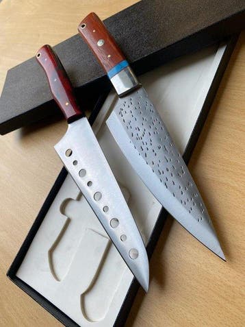 Couteau de cuisine - acier au carbone - Asie - Couteau en, Antiek en Kunst, Antiek | Keukengerei