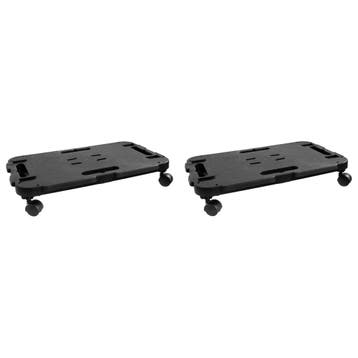 vidaXL Transporttrolleys 2 st 200 kg polypropeen zwart, Verzenden, Nieuw