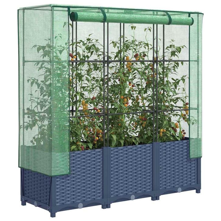 vidaXL Plantenbak verhoogd met kashoes 120x40x138 cm, Tuin en Terras, Bloempotten, Nieuw, Verzenden