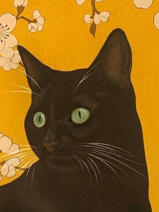 Yellow, garden cat - NO RESERVE - Ana Maia - Zweden, Antiek en Kunst, Antiek | Overige Antiek