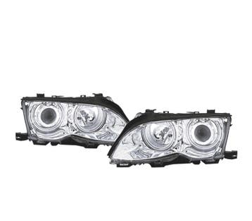 PHARES BMW E46 4P 01-05 ANGEL EYES CCFL FOND CHROMÉ, Verzenden