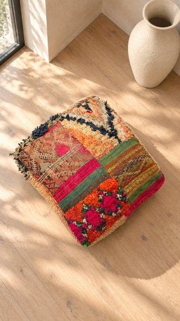 Poef - Wol - Vintage Berber-poef