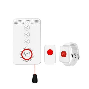 SOS Alarmset | Knop + Horloge + Trekkoord | 4G | Visueel & h, Doe-het-zelf en Bouw, Alarmsystemen, Verzenden, Nieuw