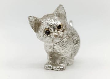 Christofle - Figuur - Gattino - Verzilverd, Antiek en Kunst