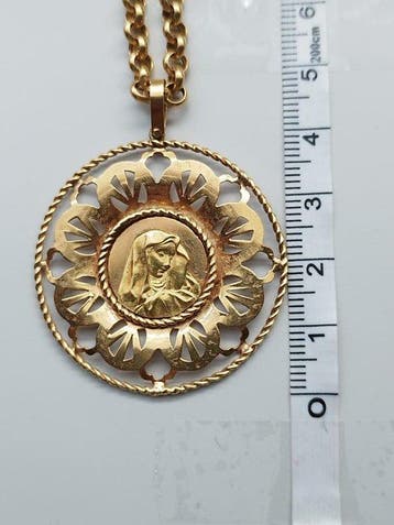 Ketting met hanger - 18 karaat Geel goud - vintage- Maagd