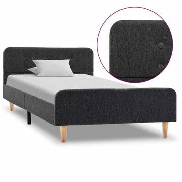 vidaXL Bedframe jute donkergrijs 90x200 cm, Verzenden