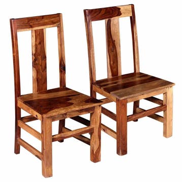 vidaXL Eetkamerstoelen 2 st massief acaciahout, Verzenden, Nieuw