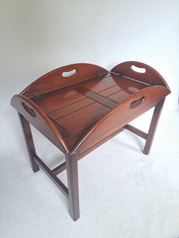 Salontafel - serveertafel - Mahonie, Messing - Butlertray/