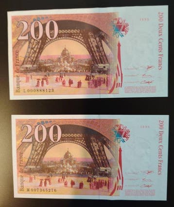 France. - 2 x 200 Francs 1995/1996 - Pick 159a (Sans prix de