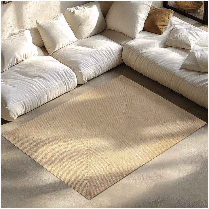 Gevlochten vloerkleed Vibe van jute, boho-stijl, Huis en Inrichting, Stoffering | Tapijten en Vloerkleden, Verzenden