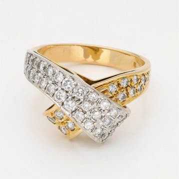Ring - 18 karaat Geel goud Diamant (Natuurlijk)