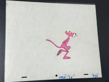 Friz Freleng - Originele animatiecel en tekening van De Roze