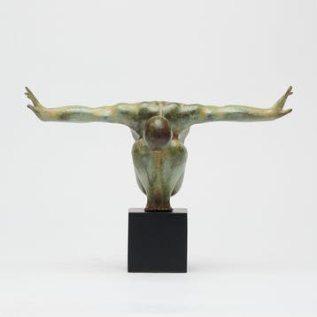 sculptuur, NO RESERVE PRICE - Bronze Sculpture of a Olympic
