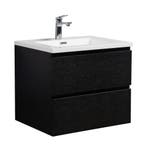 Badkamermeubel Set Angela 60cm Zwart Houtnerf Badmeubel, Verzenden