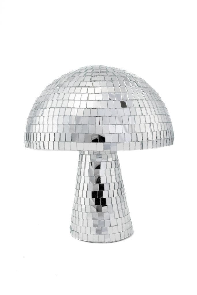 Paddenstoel 25 cm Spiegeltjes Zilver Zwam Discobal Pop Beeld, Hobby en Vrije tijd, Feestartikelen, Nieuw, Ophalen of Verzenden