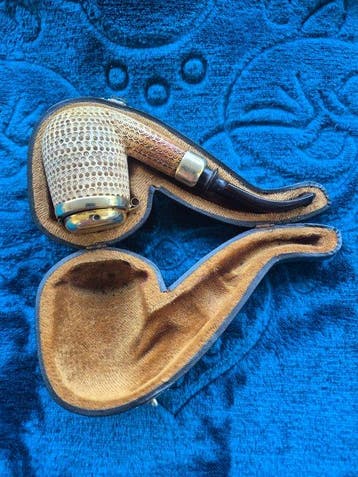 Pipe en écume de mer - Laiton, écume de mer, Collections