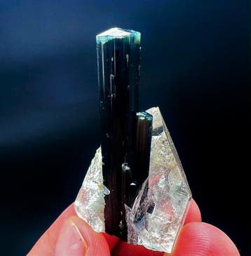 Tourmaline) Kristalcluster - Hoogte: 52 mm - Breedte: 28 mm-