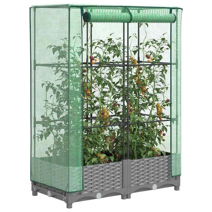 vidaXL Plantenbak verhoogd met kashoes 80x40x123 cm, Tuin en Terras, Bloempotten, Nieuw, Verzenden