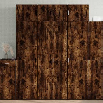 vidaXL Opbergkast 70x42,5x225 cm bewerkt hout gerookt, Verzenden, Nieuw
