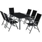 tectake Aluminium zitgroep 6+1 - antraciet, Tuin en Terras, Tuinsets en Loungesets, Verzenden, Nieuw
