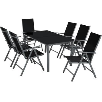 tectake Aluminium zitgroep 6+1 - antraciet, Verzenden, Nieuw