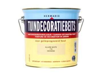 Veiling - 2x Hermadix tuindecoratiebeits 2,5L allure wit, Nieuw