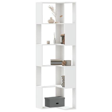 vidaXL Boekenkast 5-laags hoek 50x50x179 cm bewerkt hout wit, Verzenden