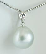 Zonder minimumprijs - Hanger - 18 karaat Witgoud Parel -