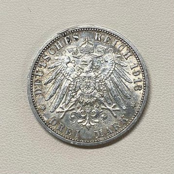 Duitsland, keizerrijk Wilhelm II. 3 Mark 1913 / 25th