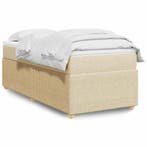 vidaXL Boxspring met matras stof crèmekleurig 90x200 cm, Verzenden, Nieuw