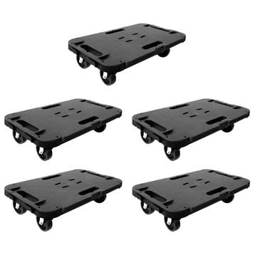 vidaXL Transporttrolleys 5 st 300 kg polypropeen zwart, Verzenden, Nieuw