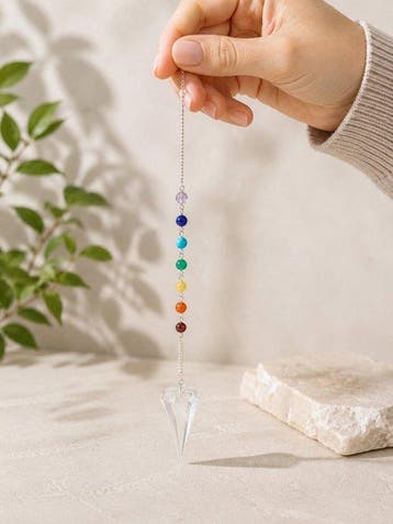 Set de pierres précieuses – sélénite – pendule des 7 chakras
