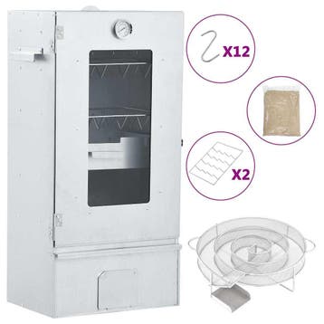 vidaXL BBQ-rookoven met koude rookgenerator gegalvaniseerd, Verzenden