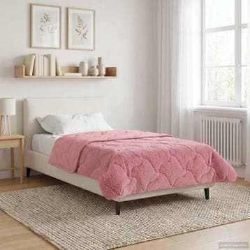 vidaXL Zomer Deken Roze 135 x 200 cm Microvezel en Teddy, Verzenden, Nieuw