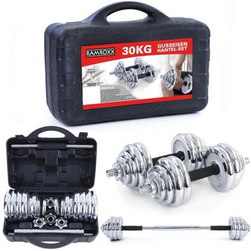 Dumbells 30kg | Gietijzer | A-kwaliteit | Beste Prijs, Sport en Fitness, Ophalen of Verzenden, Nieuw, Armen, Halterset