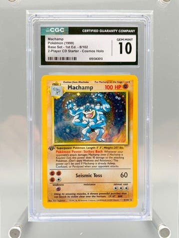 Pokémon Graded card - Machamp Holo, Première édition - CGC