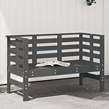 vidaXL Tuinbankje 111,5x53x71 cm massief grenenhout grijs, Tuin en Terras, Verzenden, Nieuw