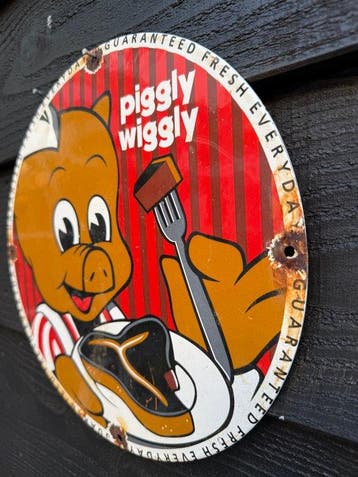 Piggly Wiggly - Emaille bord - Emaille, Metaal