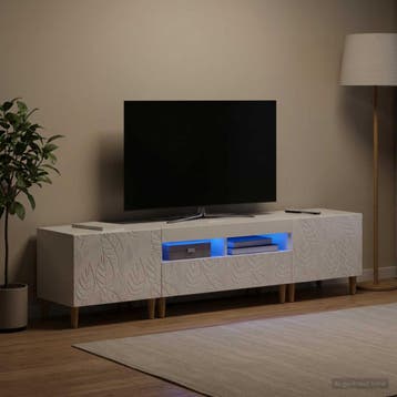 vidaXL 3-delige LED TV-kast DELFT Hoogglans Wit Bewerkt hout, Verzenden, Nieuw
