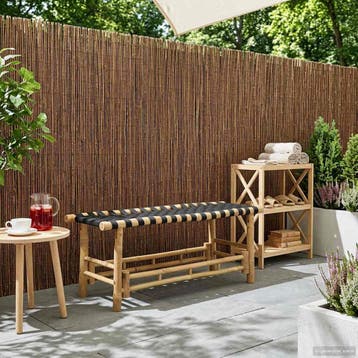 vidaXL Tuinbank 110 x 38 x 40 cm Bamboe Naturel Rechthoekig, Tuin en Terras, Verzenden, Nieuw