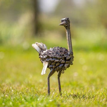 sculptuur, Struisvogel - 1,8 kg - 400 mm - Metaal - 2022, Antiek en Kunst