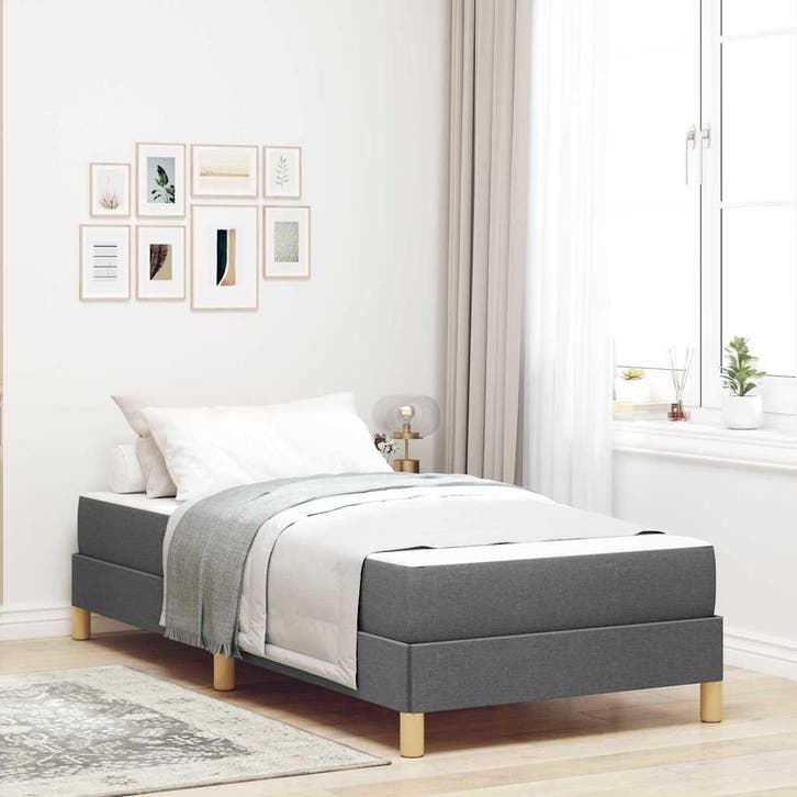 vidaXL Boxspring bed met matras Donkergrijs 100 x 200 cm, Maison & Meubles, Chambre à coucher | Lits, Envoi