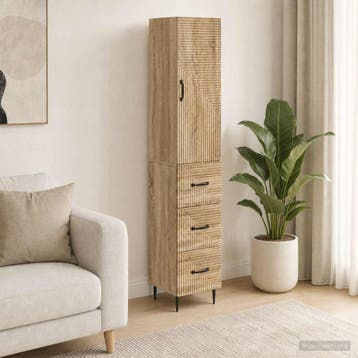vidaXL Kast Set 2 st 33 x 34,5 x 90 cm Bewerkt hout Sonoma, Verzenden, Nieuw