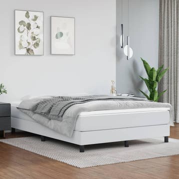 vidaXL Boxspring met matras kunstleer wit 140x200 cm, Verzenden, Nieuw