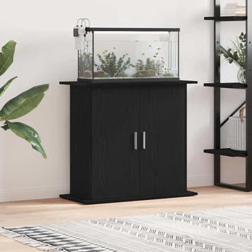 vidaXL Aquariumstandaard Zwart Eiken 81x36x73 cm Bewerkt, Dieren en Toebehoren, Vissen | Aquaria en Toebehoren, Verzenden, Nieuw