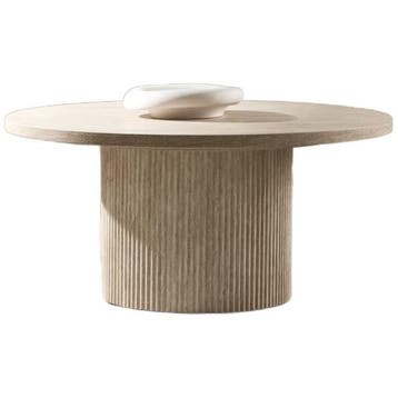 De Rebellenclub Junon Salontafel - Ø80 Cm - Travertin -, Verzenden, Nieuw, Modern, Overige materialen