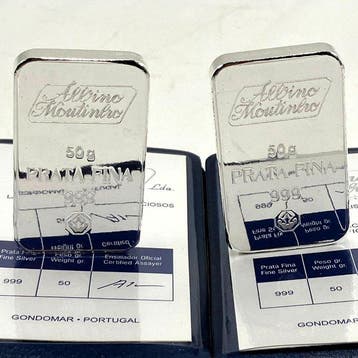 2 x 50 g - Zilver .999 - Albino Moutinho - Met certificaat