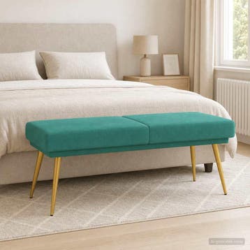 vidaXL Dubbel-laags bank Turquoise 120 x 45 x 46 cm fluweel, Verzenden
