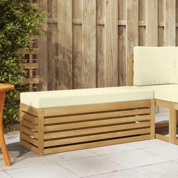 vidaXL Buiten bank set Wit en crèmekleurig 115 x 43 x 45 cm, Verzenden
